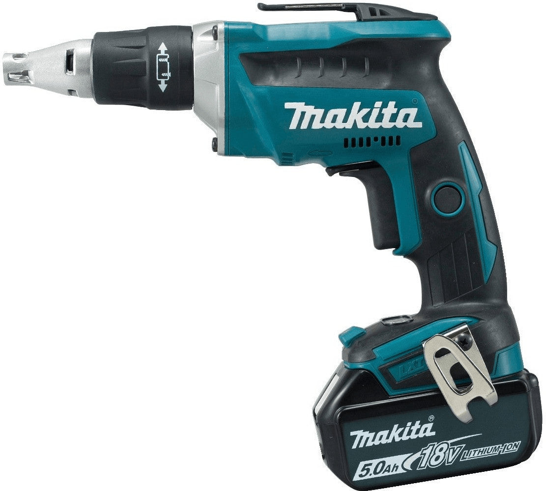 Makita Trockenbauschrauber DFS452RTJ, Akku, 18V / 5,0Ah, mit 2 Akkus und Koffer