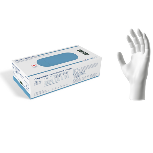 Nitril-Einmalhandschuhe in Weiß