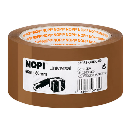 10 Rollen NOPI Packband 66 m × 50 mm – Braun oder Transparent